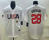 Men's USA Baseball #28 Nolan Arenado 2023 White World Baseball Classic Replica Stitched Jerseys,baseball caps,new era cap wholesale,wholesale hats